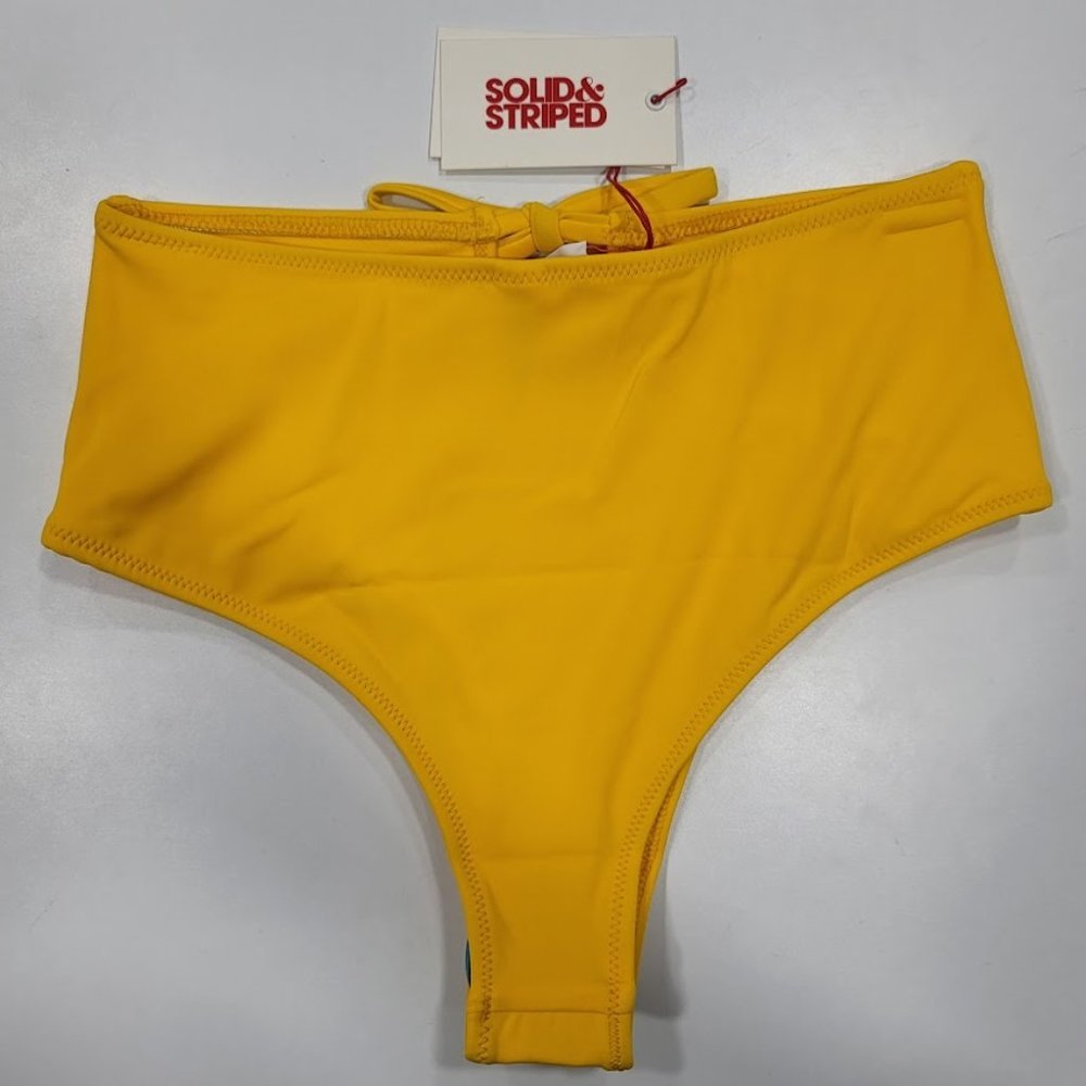 Solid & Striped The Nora Tie-Front Bikini Bottom in Tweety Size Small - Picture 3 of 10